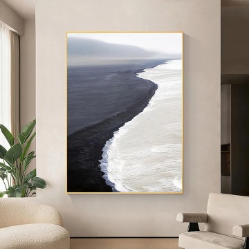 Océano moderno baho abstracto arena pared arte minimalismo textura Pinturas al óleo